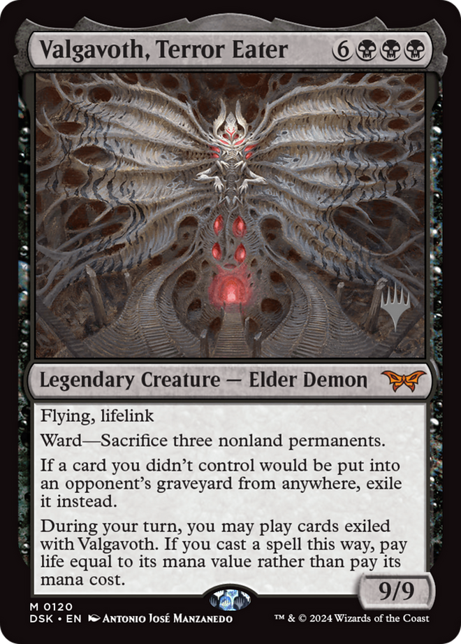 Valgavoth, Terror Eater (Promo Pack) [Duskmourn: House of Horror Promos]