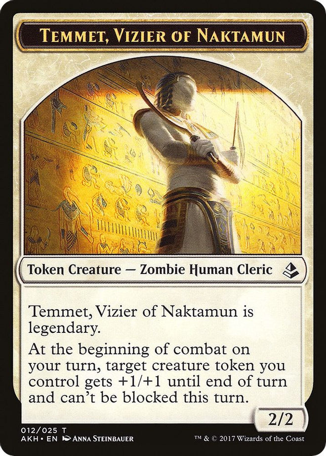 Temmet, Vizier of Naktamun // Zombie Double-Sided Token (AKH-12 // 20) - Amonkhet