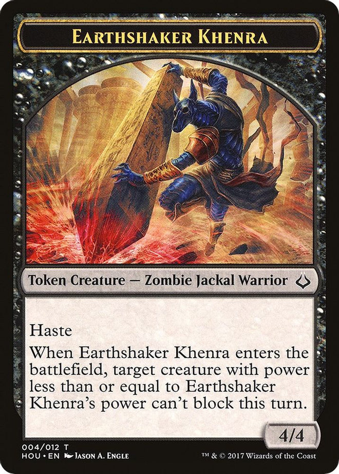 Earthshaker Khenra // Zombie Double-Sided Token (HOU-4 // 20) - Hour of Devastation
