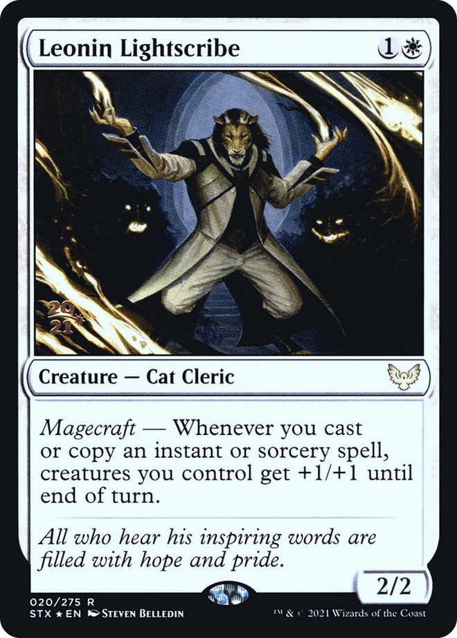 Leonin Lightscribe [Strixhaven: School of Mages Prerelease Promos]