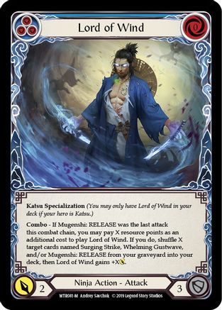 Lord of Wind (WTR081) - Welcome to Rathe 1st Edition Rainbow Foil