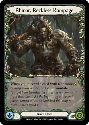 Rhinar, Reckless Rampage (RNR001) - Hero Deck: Rhinar 1st Edition