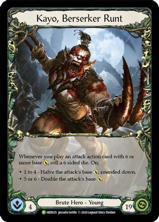 Kayo, Berserker Runt - HER025 (HER025) - Flesh and Blood: Promo Cards Cold Foil