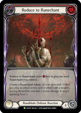 Reduce to Runechant (Red) - LGS038 (LGS038) - Flesh and Blood: Promo Cards Rainbow Foil