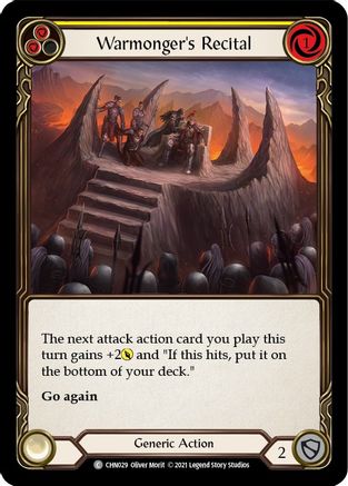 Warmonger's Recital (Yellow) (CHN029) - Blitz Deck: Monarch - Chane