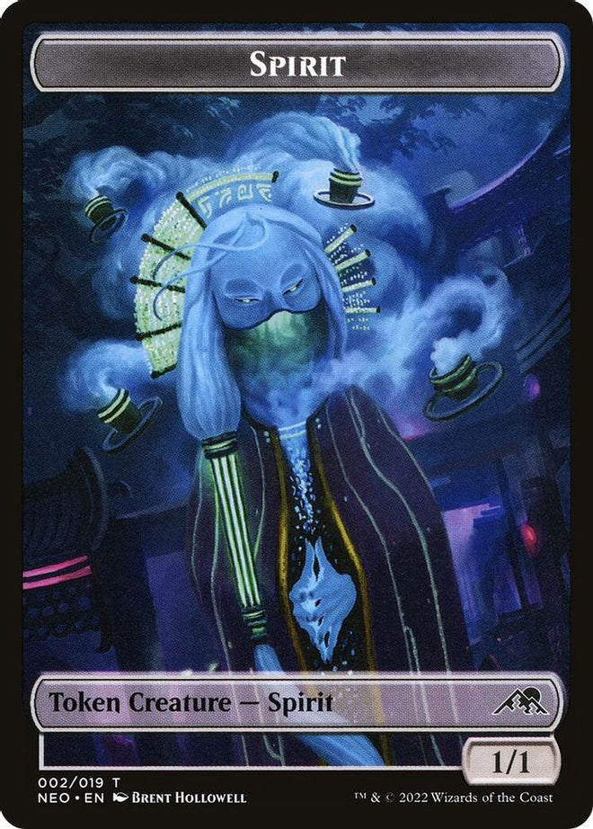 Spirit (002) // Treasure (017) Double Sided Token (NEO-2 // 17) - Kamigawa: Neon Dynasty Foil