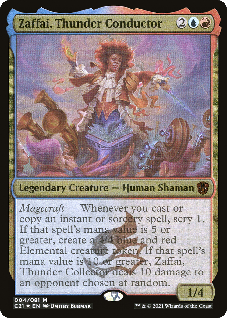 Zaffai, Thunder Conductor (Display Commander) - Thick Stock (C21-004) - Commander 2021 Display Commanders Foil