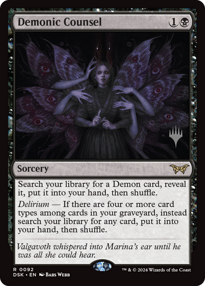 Demonic Counsel (Promo Pack) [Duskmourn: House of Horror Promos]