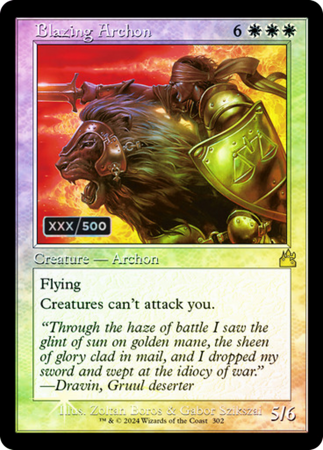 Blazing Archon (Retro) (Serialized) [Ravnica Remastered]