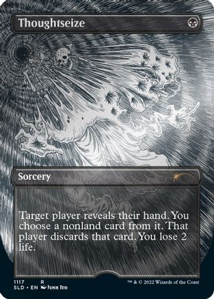 Thoughtseize (Borderless Etched Foil) [Secret Lair Drop Series]