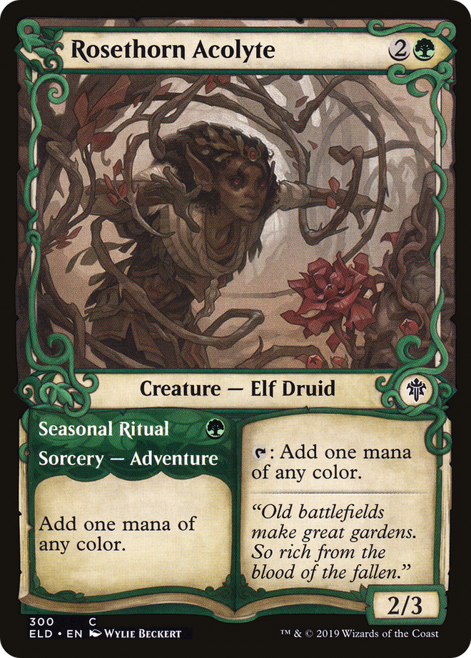 Rosethorn Acolyte // Seasonal Ritual (Showcase) [Throne of Eldraine]