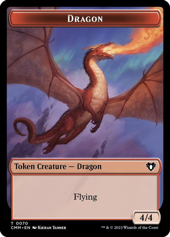 Dragon // Kor Ally Double-Sided Token (CMM-70 // 64) - Commander Masters