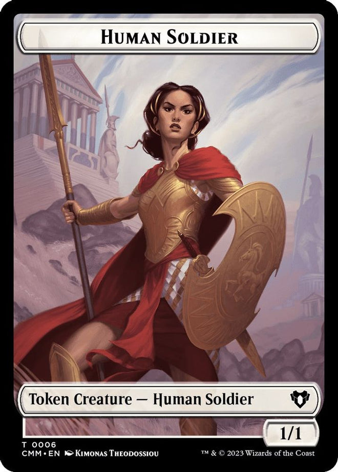 Human Soldier // Cat (0005) Double-Sided Token (CMM-6 // 5) - Commander Masters Foil