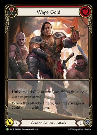 Wage Gold (Red) - FAB196 (FAB196) - Flesh and Blood: Promo Cards Rainbow Foil