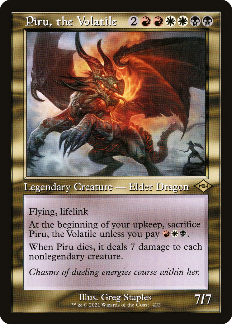 Piru, the Volatile (Retro Frame) (MH2-422) - Modern Horizons 2 Etched Foil