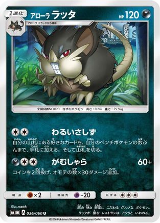 Alolan Raticate (036/060) - SM1M Collection Moon  [JP]