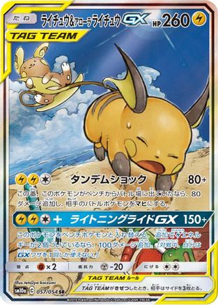 Raichu & Alolan Raichu GX - 057/054 (057/054) - SM10a GG End Holofoil [JP]
