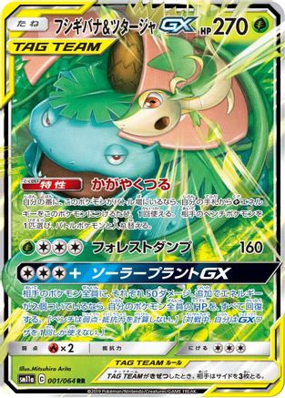 Venusaur & Snivy GX - 001/064 (001/064) - SM11a Remix Bout Holofoil [JP]