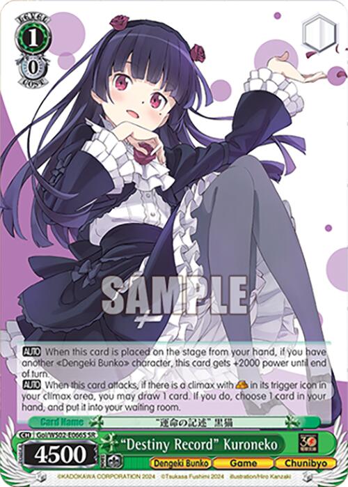 Destiny Record Kuroneko (Goi/WS02-E066S SR) [Dengeki Bunko]