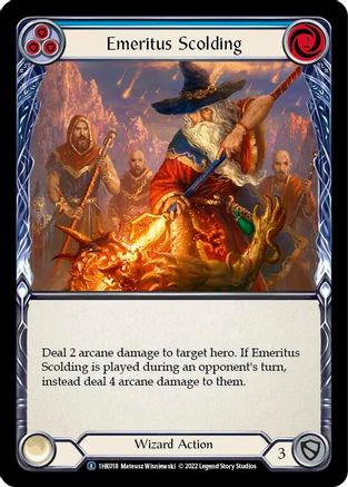 Emeritus Scolding (Blue) (1HK018) - Historic Pack 1 Blitz Deck: Kano