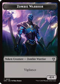 Zombie Warrior // Zombie (0003) Double-Sided Token [Aetherdrift Tokens]
