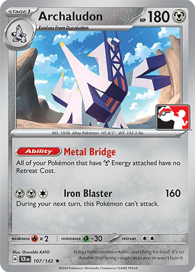 Archaludon 107/142  - Holofoil Prize Pack Series Cards - Rare
