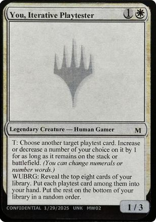 You, Iterative Playtester [Unknown Event]