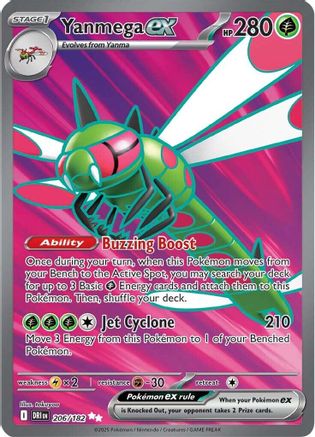Yanmega ex 206/182  - Holofoil SV10 Destined Rivals - Ultra Rare