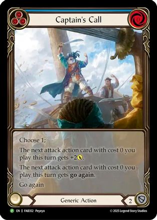 Captain's Call (Blue) - FAB352 (FAB352) - Flesh and Blood: Promo Cards Rainbow Foil