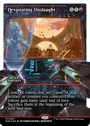 Devastating Onslaught (0387) (Showcase Fracture Foil) (Japanese) [Edge of Eternities]