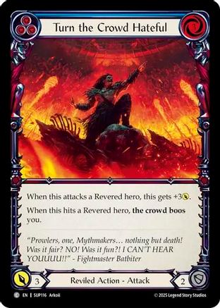 Turn the Crowd Hateful (Blue) (SUP116) - Super Slam Rainbow Foil