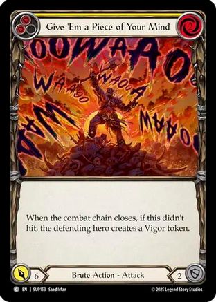 Give 'Em a Piece of Your Mind (Yellow) (SUP153) - Super Slam Rainbow Foil