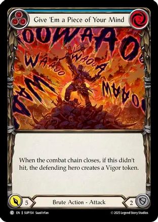 Give 'Em a Piece of Your Mind (Blue) (SUP154) - Super Slam Rainbow Foil