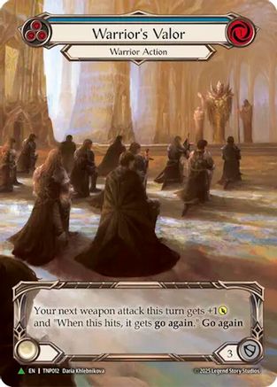 Warrior's Valor (Blue) (Marvel) - TNP012 (TNP012) - Flesh and Blood: Promo Cards Rainbow Foil
