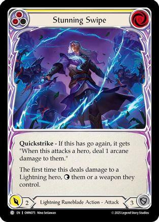 Stunning Swipe (Yellow) (OMN075) - Omens of the Third Age Rainbow Foil