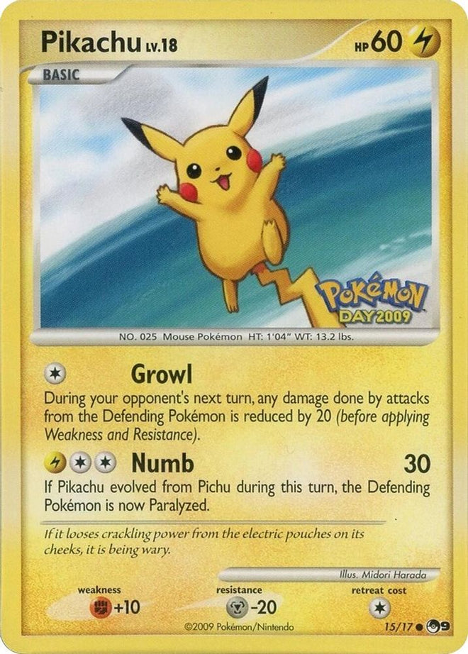 Pikachu (Pokemon Day 2009) 015/017  POP Series 9 - Common