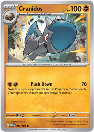 Cranidos 044  - Reverse Holofoil ME05 Pitch Black - Common