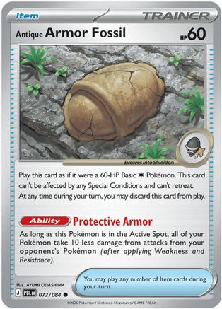 Antique Armor Fossil 072  ME05 Pitch Black - Common