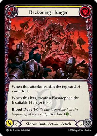 Beckoning Hunger (Yellow) (IAR018) - Usurp the Shadow Throne Rainbow Foil