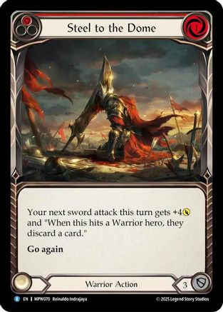 Steel to the Dome (Red) (MPW070) - Mastery Pack Warrior Rainbow Foil