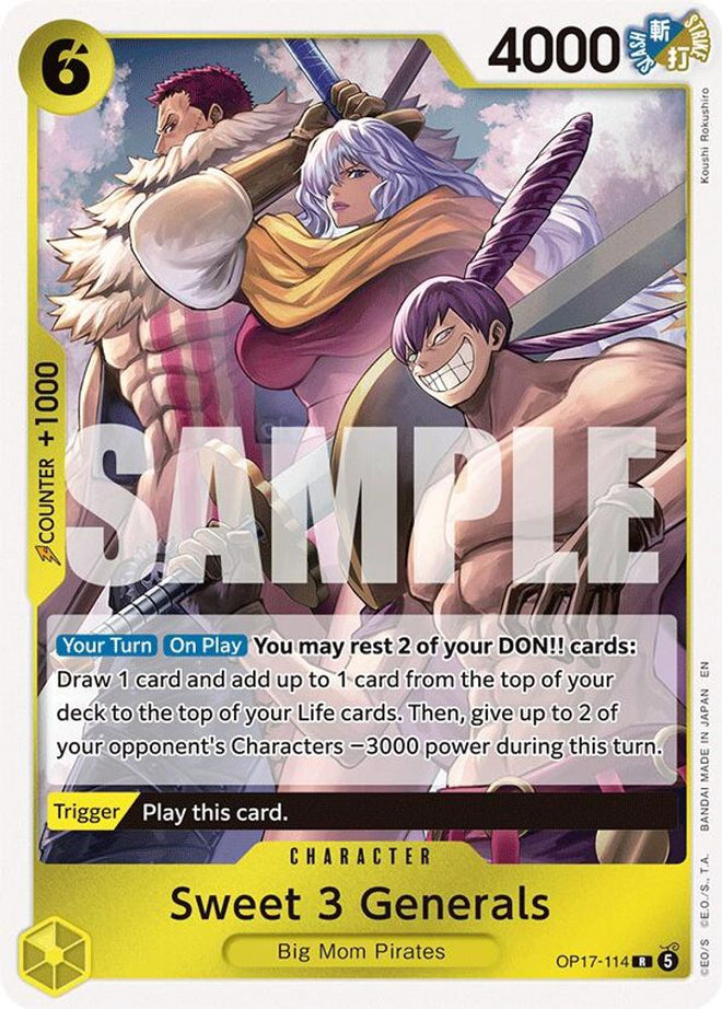 Sweet 3 Generals (OP17-114) - The World's Strongest Warriors Foil