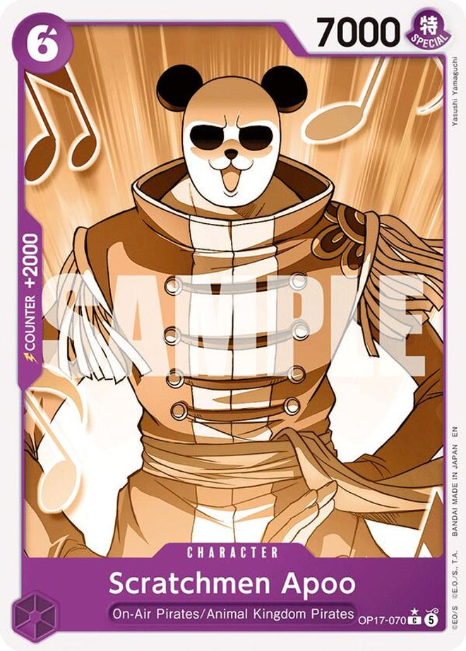 Scratchmen Apoo (Pandaman Art) (OP17-070) - The World's Strongest Warriors Foil