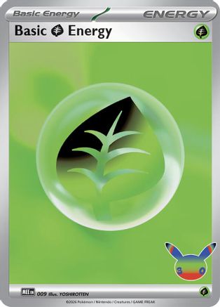 Basic Grass Energy 009  - Holofoil MEE Mega Evolution Energies - Futuristic Rare