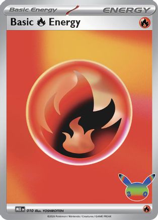 Basic Fire Energy 010  - Holofoil MEE Mega Evolution Energies - Futuristic Rare