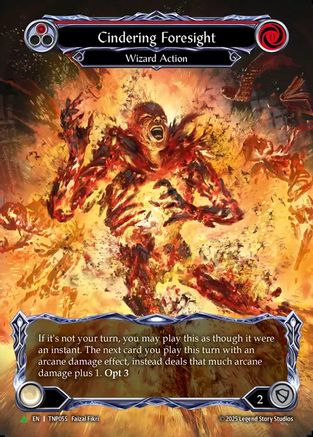 Cindering Foresight (Red) - TNP055 (TNP055) - Flesh and Blood: Promo Cards Cold Foil