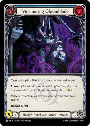 Murmuring Gloomblade (Blue) (IAR134) - Usurp the Shadow Throne Rainbow Foil