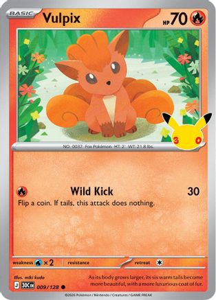 Vulpix 009  - Holofoil ME 30th Celebration - Common
