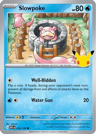 Slowpoke 016  - Holofoil ME 30th Celebration - Common
