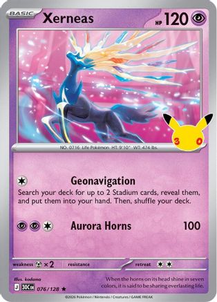 Xerneas 076  - Holofoil ME 30th Celebration - null