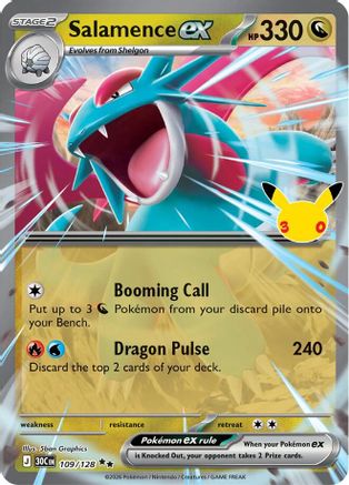 Salamence ex 109/128  - Holofoil ME 30th Celebration - Double Rare